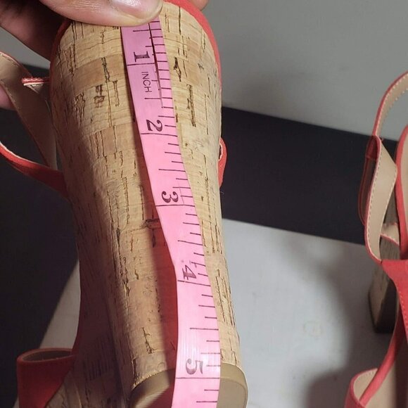 Sun Stone Womens Coral Open Toe T Strap Heels Platform Sandals Sz 9.5 10.5 11 - Picture 11 of 11